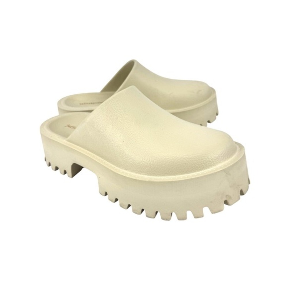 Jeffrey Campbell Platform Clogs Cream Beige Chunky‎ Lug Sole Mules 9